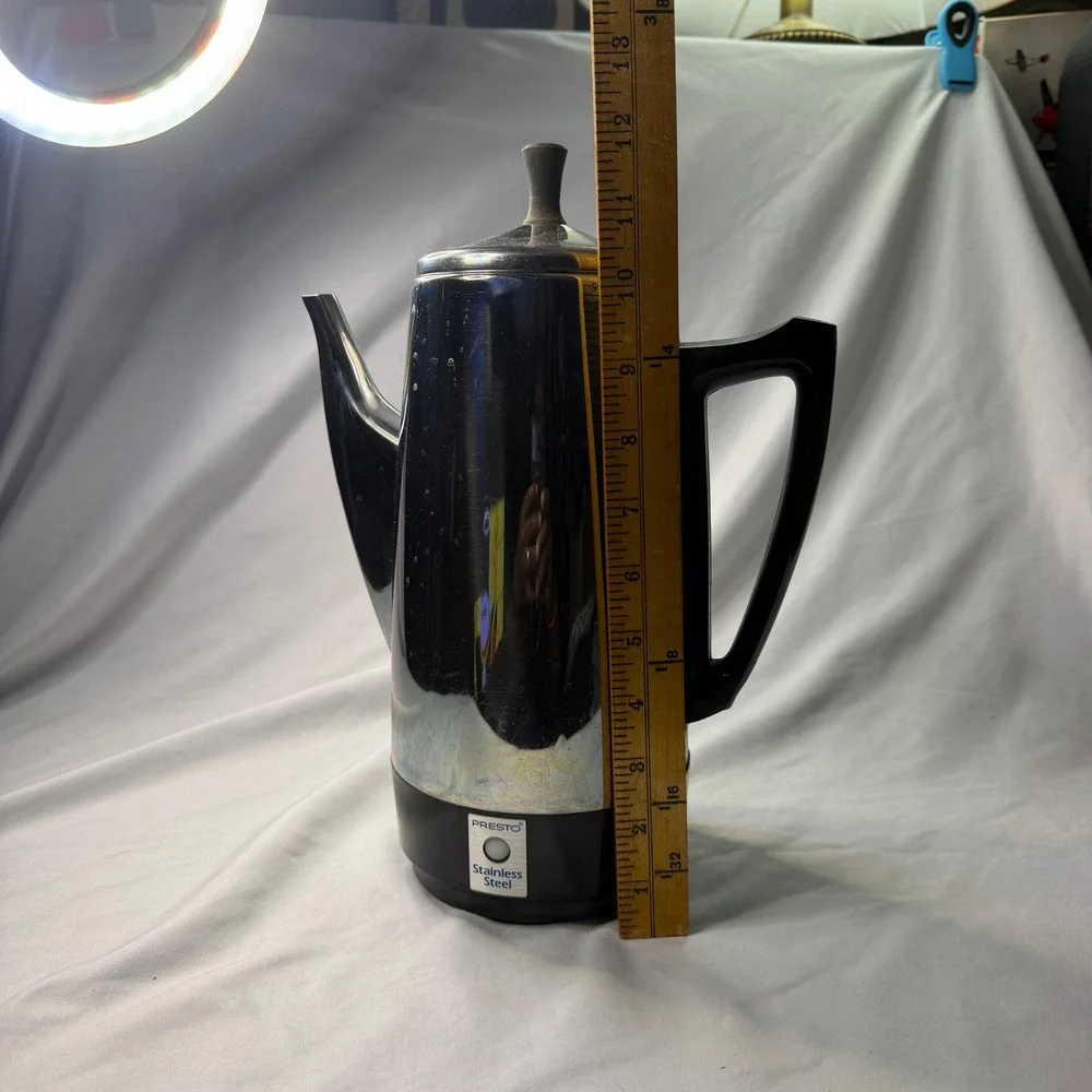 Presto 12 Cup Electric Coffee Percolator Stainless Steel Vintage Model